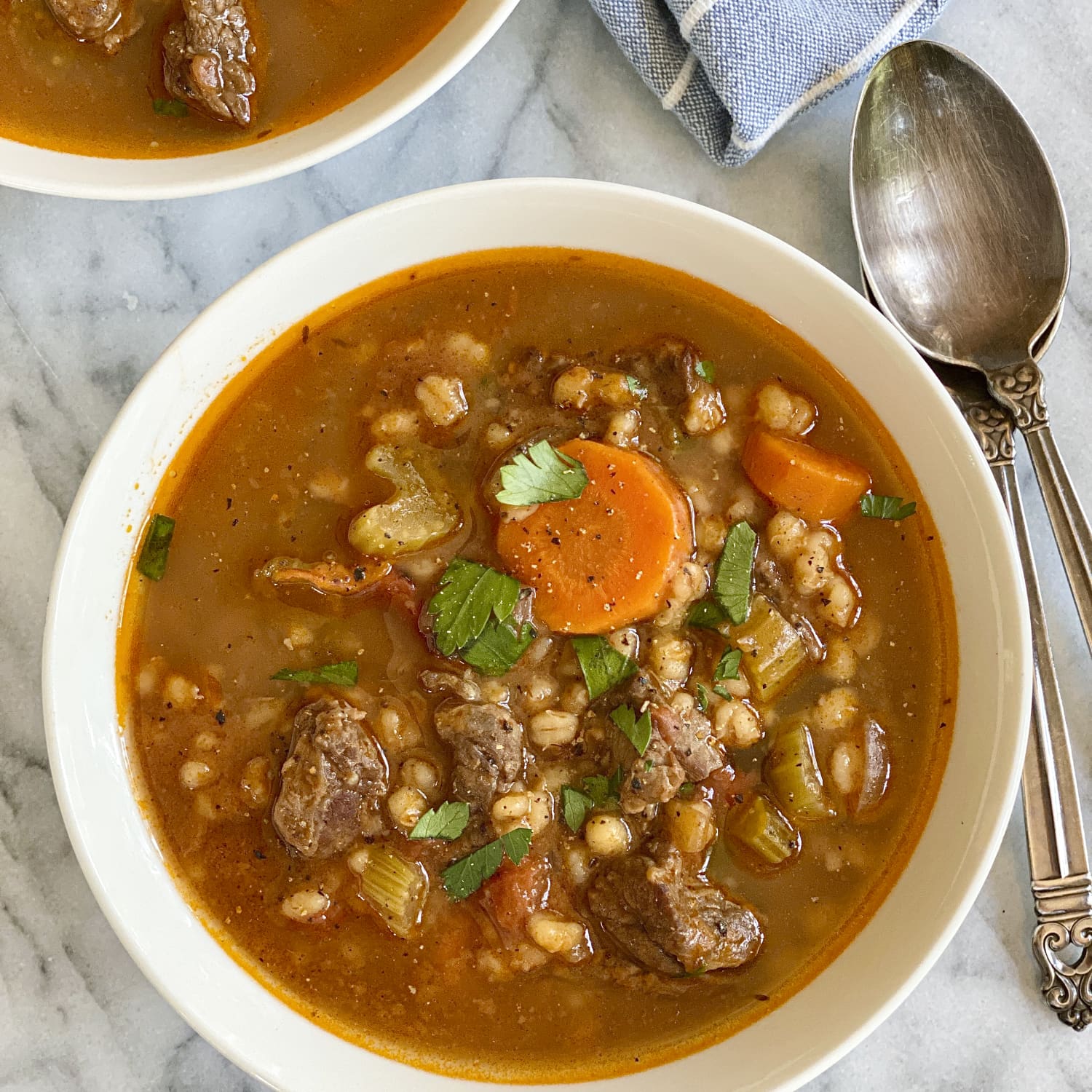 Beef barley soup recipe sale